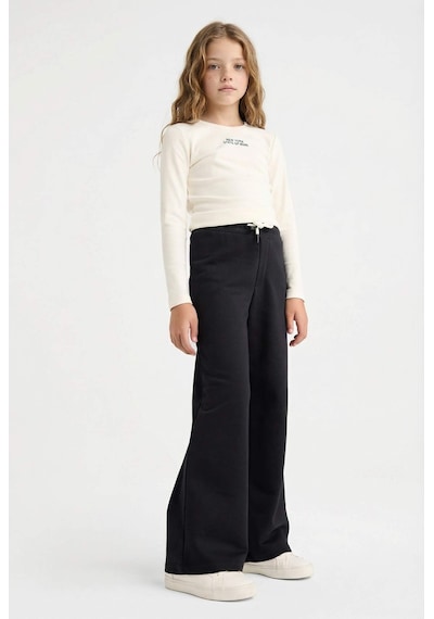Defacto Kız Çocuk Wide Leg Beli Lastikli Geniş Paça Eşofman Altı D0743A824AU Siyah Defacto Kız Çocuk Wide Leg Beli Lastikli Geniş Paça Eşofman Altı D0743A824AU Siyah
