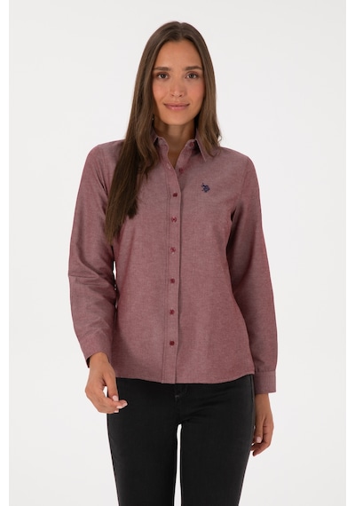 U.S. Polo Assn. Kadın Bordo Uzun Kollu Basic Gömlek 50316711-VR014