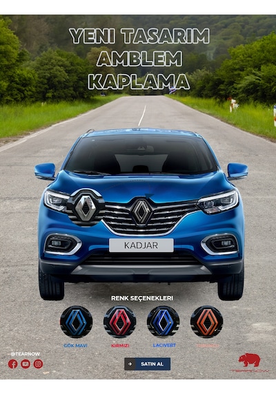 Renault Kadjar 2018-2024 Yeni Tasarım Amblem Kaplama Sticker
