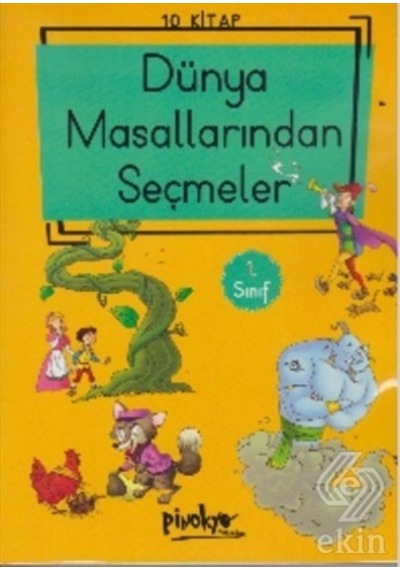 1. Sınıf Dünya Masallarından Seçmeler Düz Yazılı Seti 10 Kitap Takım- Pinokyo