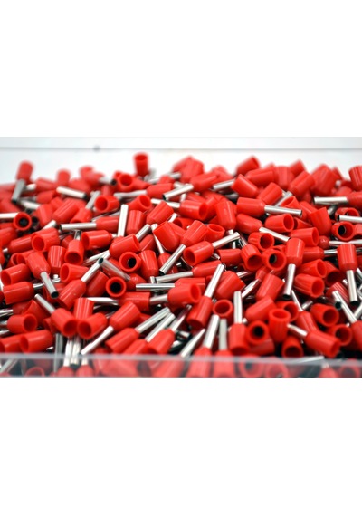 1000 Adet 1,00mm² Kablo Yüksüğü Bakır Kırmızı Yüksük