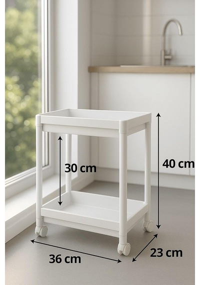 Sas Haus Flex Elite Pro 2 Katlı Beyaz Tekerlekli Çok Amaçlı Banyo & Mutfak Düzenleyici Raf - Evye Altı Raf Beyaz 4 Diğer