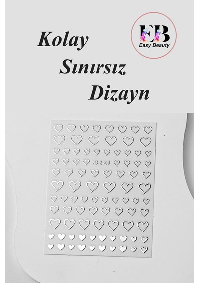 Nail Art Sticker Kendinden Yapışkanlı, Tırnak Süsleme, Tırnak Dövmesi Stikır 2409 Gümüş-2409