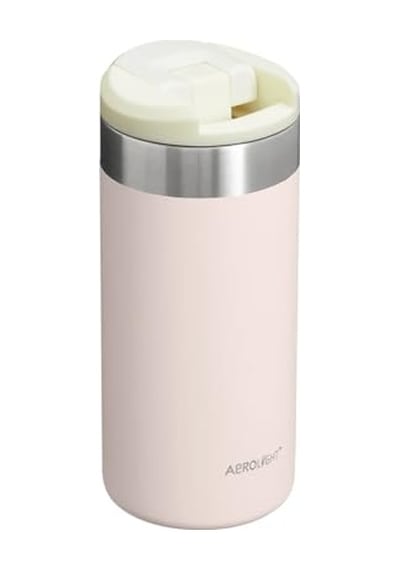 Stanley The Aerolight Transit Mug Termos Bardak, 0.35 Litre, Pembe Kuvars 2.0 Rose Quartz Açık Kahverengi