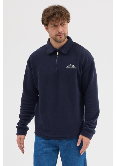 Polostate Erkek Tüylenme Yapmayan Soğuk Geçirmez Sweatshirt Lacivert Lacivert