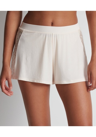 Aubade Lazy Days Shorty Modal Ve Ipek Karışımı Dantelli Şort Külot Beyaz
