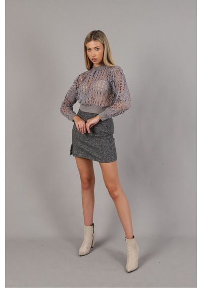 Verymoda Kaşe Mini Etek F1352 Siyah