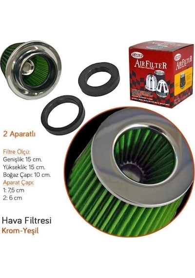 Carmind Performans Hava Filtresi Yeşil 75mm