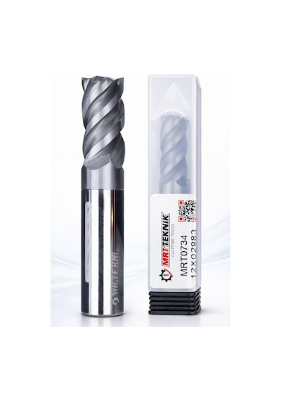 10 Mm 72 Boy Karbür Parmak Freze Chatter Free 4 Ağız Alcrn Kaplama Değişken Helis Pahlı Köşe Cnc Freze Ucu