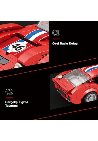 Reobrix Creator 813 Ferrari 250 Gto Spor Araba Yaratıcı Yapı Blok Seti Building Blocks - 320 Parça