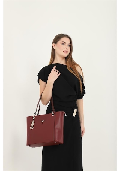 Silver Polo Sp1176 Kadın Omuz Çantası Düz Bordo-bordo