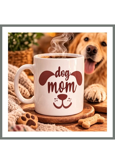Mmb-trade Dog Mom Kupa Model 185 Köpek Annesi Temalı Porselen Kahve Kupası Köpek Severlere Hediye Kupa Mmbz Diğer