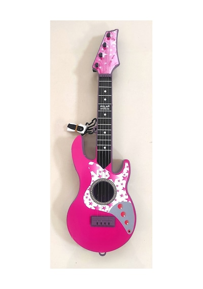 4 Telli Pembe Elektro Oyuncak Gitar Müzik Arkadaşım Çocuk Gitarı 50 Cm.