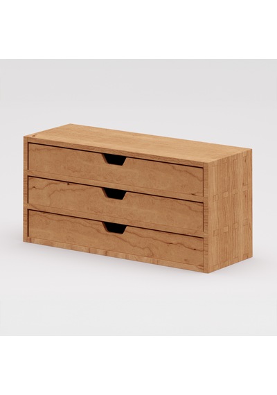 Desna Üç Katlı Üç Çekmeceli Mini Dolap 34 Cm Uzunluk X 12.1 Cm Genişlik X 15.8 Cm Woodsaka Doğal Ahşap