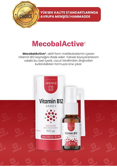 Erbatab Metilkobalamin B12 Sprey 10 ML