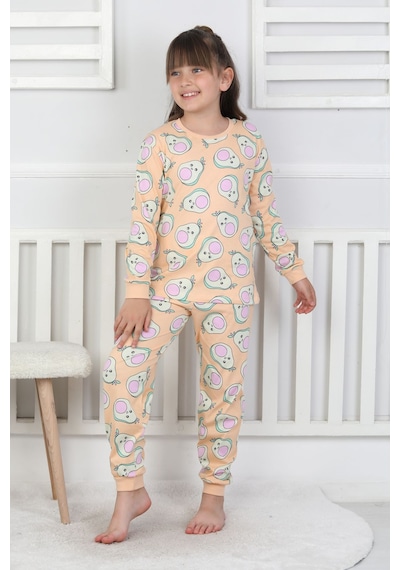 Cute Avocado Desenli Kız Çocuk Pijama Takımı SOMON