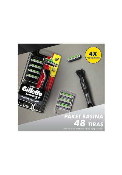 Sensor3+ Special Edition 4'lü Yedek Bıçağı Başlıklı Tıraş Makinesi