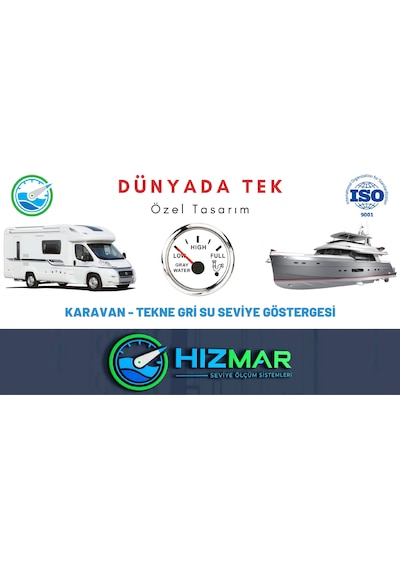 Dünyada Tek Ibreli Gri Su Seviye Göstergesi - 0-190 Ohm Gri
