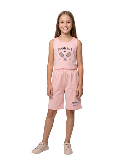 New Kids Kız Takım Çocuk Sıfır Kol Smntennis Baskılı Kız Takım -91210 Somon