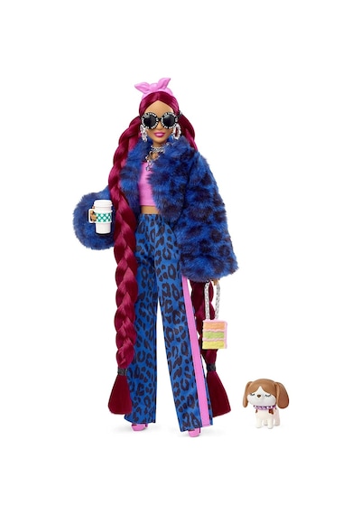 Barbie Extra Bebek Köpek Mor Tüylü Ceketi Aksesuarlarıyla HHN09