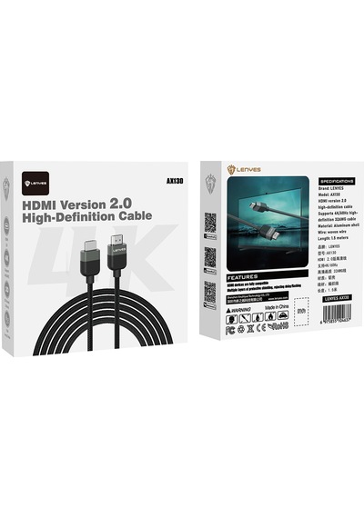 Lenyes Ax130 Hdtv Görüntü Ve Ses Aktarıcı Hdmı Kablo Ultra Hd 4k 60hz 1.5m Siyah SIYAH