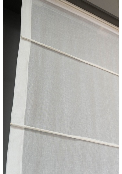 Diletto Alt Eteği Desenli Modern Katlamalı Tül Perde Kornişe Uyumlu / Montajı Malzemeleri İçinde Ekru Desenli