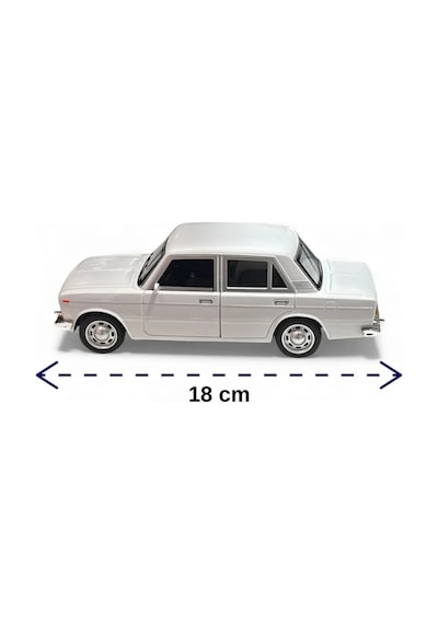 Lada Vaz 2107 Metal Diecast Model Araba 1:24 Ölçek 18cm Sesli Işıklı Çek Bırak Beyaz Çok Renkli