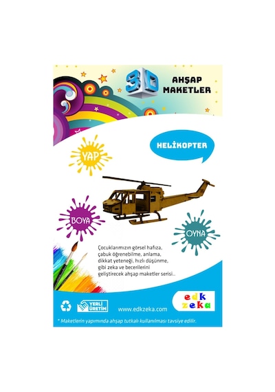 Ahşap Maket Helikopter Boya Ve Fırça