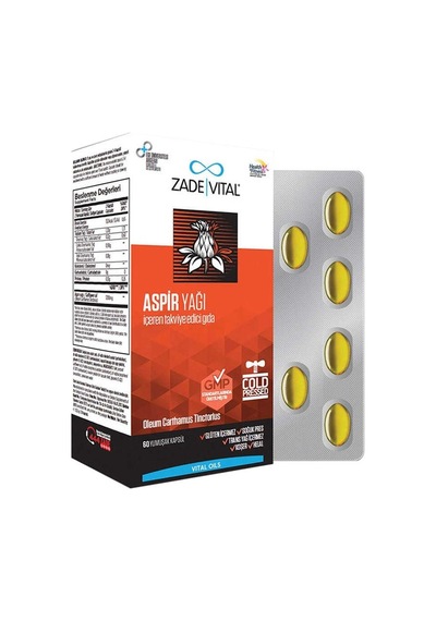 Zade Vital Aspir Yağı Yumuşak Kapsül Blister Ambalaj 60lı