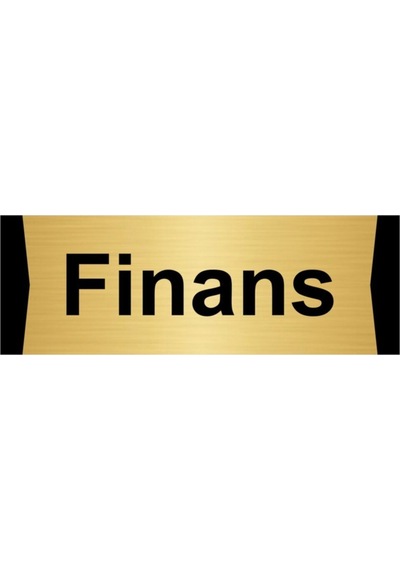 Finans 7x20cm Altın Renk Metal Yönlendirme Levhası