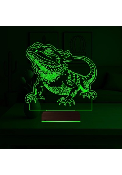 Luvivia Kertenkele Bukalemun 3d Lamba - Masa Gece Lambası Şeffaf