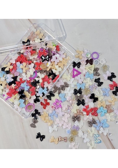 Tırnak Süsleme Charm Nail Art Charm Taşları Fiyonk Dizayn Mix 3d Tırnak Süsleri