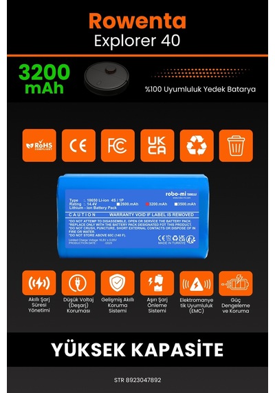 Rowenta X-Plorer 40 3200mAh Robot Süpürge Bataryası