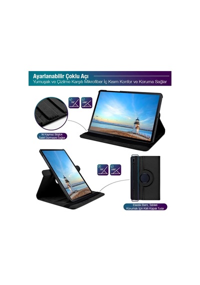 Sm Galaxy Uyumlutab S7 2020 12.4 T970-t975-t976 360 Derece Döner Standlı Kılıf- 5775 Tablet Kılıfı