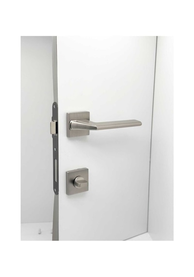 Rivax Anka İnox Zamak Saten Kare Rozetli Wc Banyo Kapı Kolu 1 Takım