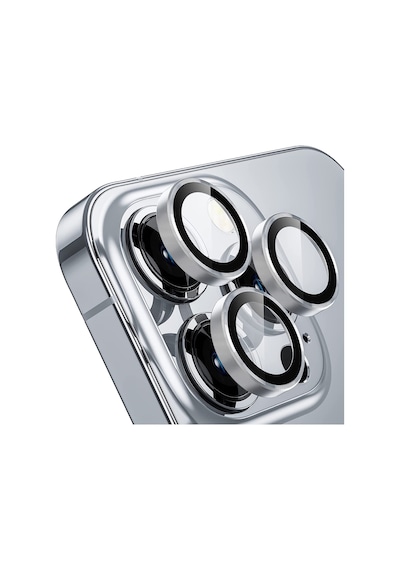 Buff Apple Uyumlu iPhone 13 Pro / 13 Pro Max Kamera Metal Lens Koruyucu Gümüş