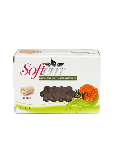 Softem Çay Ağacı Aynısefa Yağlı Lifli Sabun 130g Doğal Kabak Lifi İçerikli Cilt Temizliğinde Sku: Smg8690010505385 Acı Badem