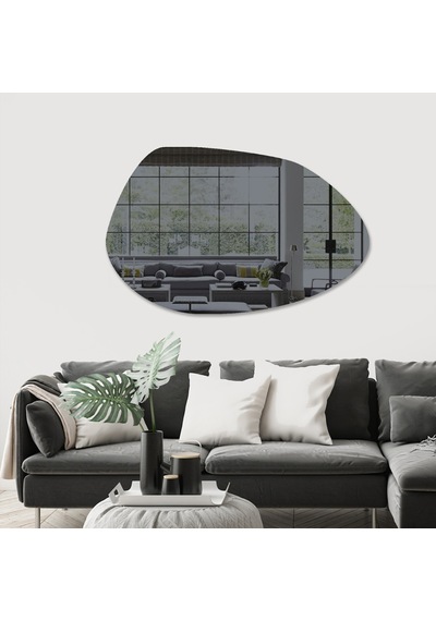 Decorıta Ayna - Tasarım Şekilli Oval Ayna - 119Cm X 79Cm Çok Renkli