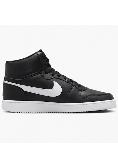 Nike Ebernon Mid Triple Leather Erkek Sneaker Hakiki Deri Bilekli Spor Ayakkabı Siyah