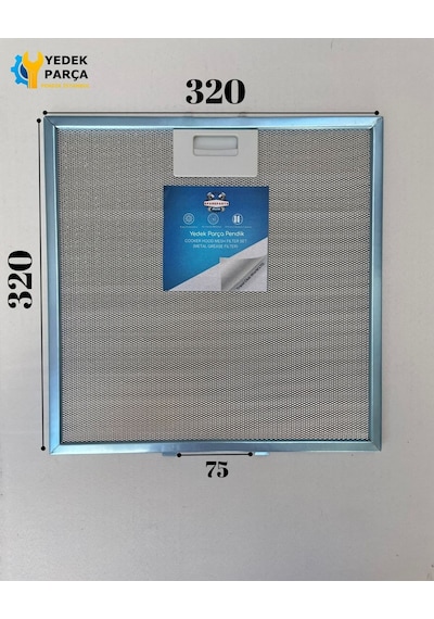 Arçelik Uyumlu Davlumbaz 32x32 Cm Arka Aralık 7,5 Aspiratör Filtresi