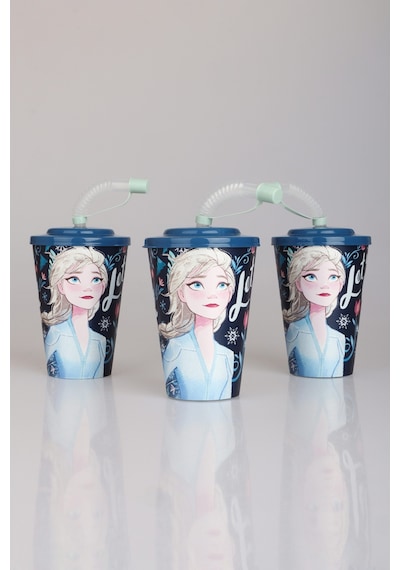 "dekomus Cep Defteri Hediyeli" Lisanslı Elsa Frozen Pipetli Bardak 124-Pembe