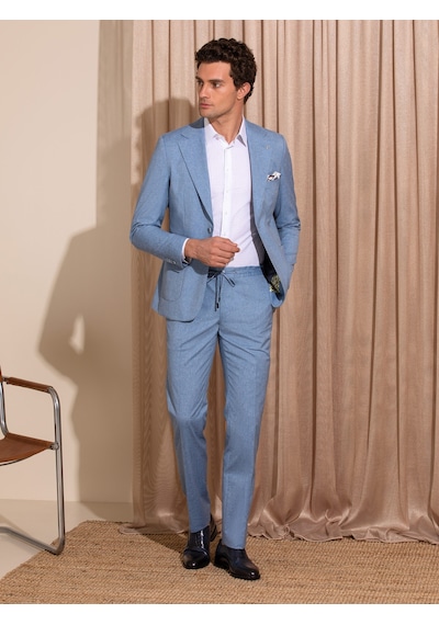 Cacharel Mavi Slim Fit Kumaş Pantolon