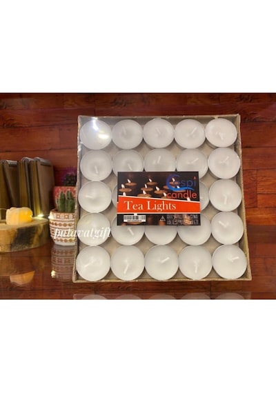 Tealight Mum, 50 Adet, Beyaz Çok Renkli