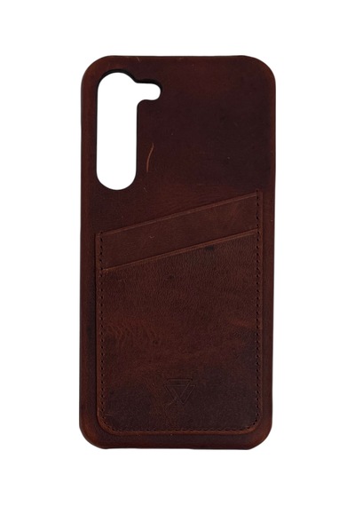 Zawa Samsung Galaxy S23 Plus Uyumlu Suni Deri Kartlık Arka Koruma Kılıf - Yeşil -