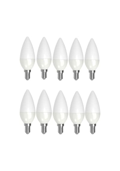 10 Adet 5w Beyaz Işık Led Mum Ampul Buji Ampul Avize Ampulü E14 Ince Duylu Ct 4076 6400 Kelvin Diğer