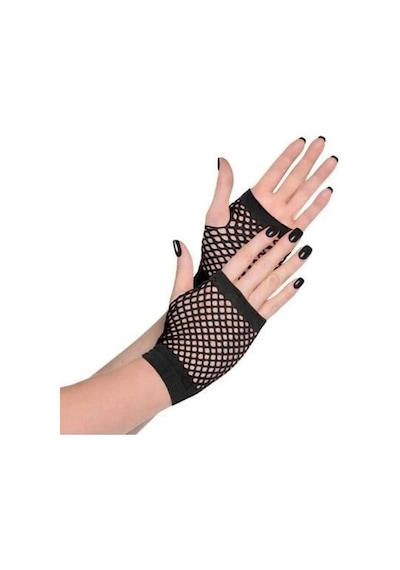 Tezzgelsin Gothic Fileli Kısa Eldiven Kolluk Siyah