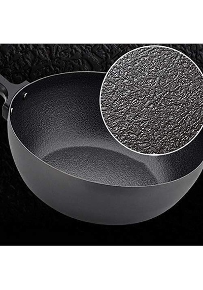 Yapışmaz Demir Wok Pan 8 İnç Gaz İndüksiyonlu Ocak, Paslanma Yok, Duman Yok Çok Renkli