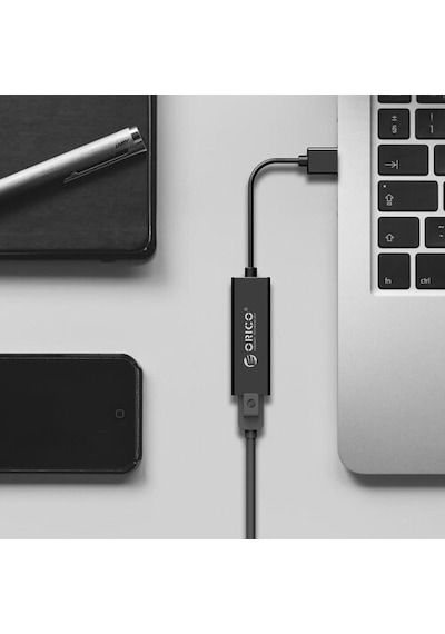 Orico USB 3.0 Gigabit 1000 Mbps RJ45 Ethernet Dönüştürücü Adaptör Siyah