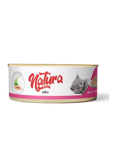 Natura Kitten Tuna Balıklı ve Aloe Veralı Konserve Yavru Kedi Maması 70 G