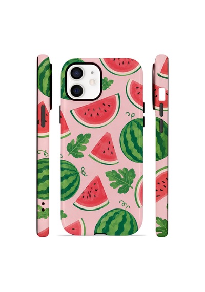 Apple iPhone Uyumlu 11 Vorian Çift Katmanlı Magsafe Kılıf Watermelon Garden Party